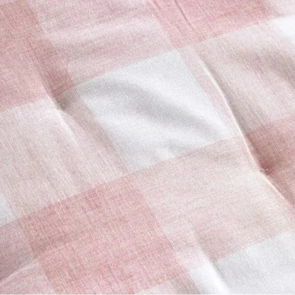 Pink & White Buffalo Check Comforter - NEW- Full/Queen 100% Cotton Pottery Barn - Picture 4 of 9